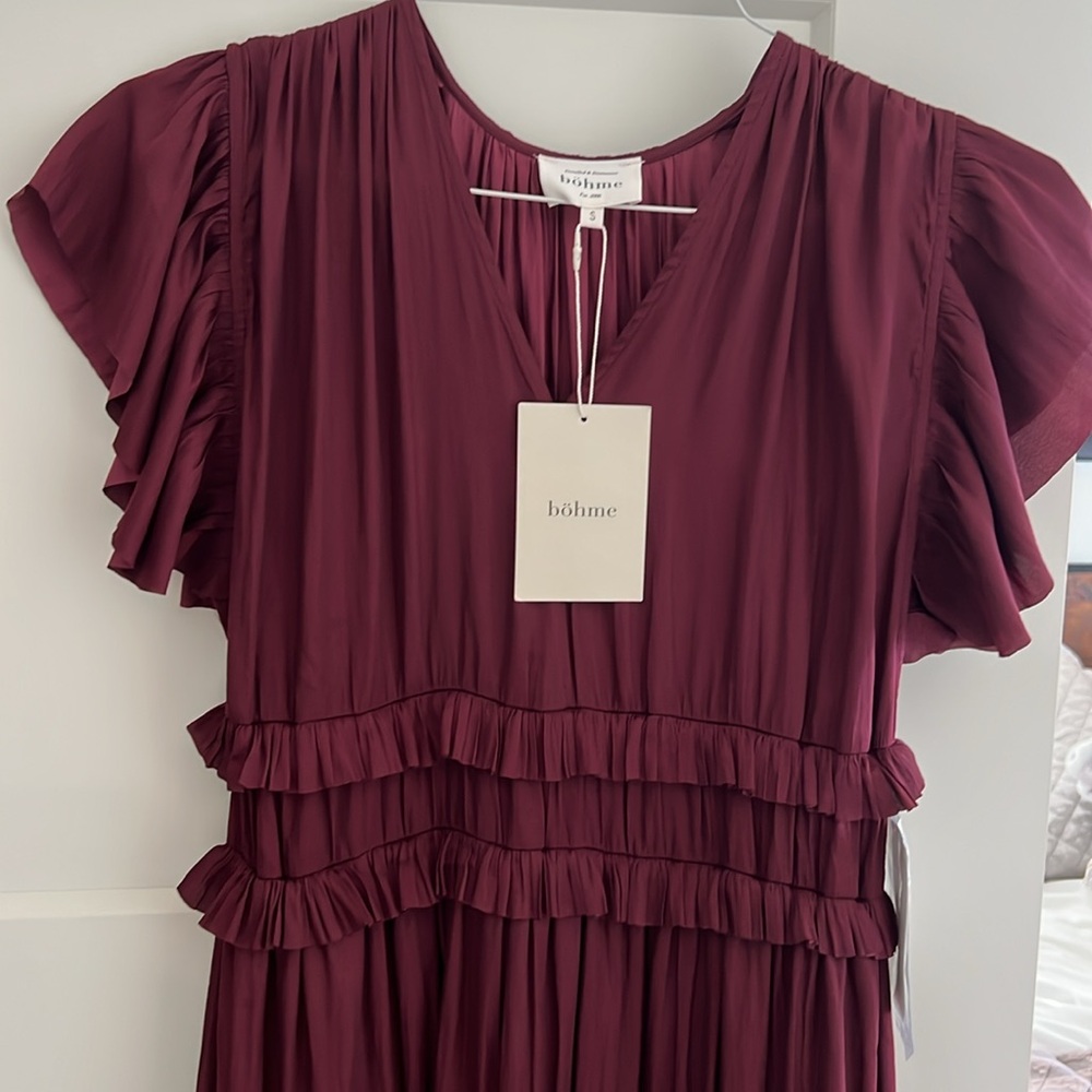 Bohme Burgundy Midi Dress